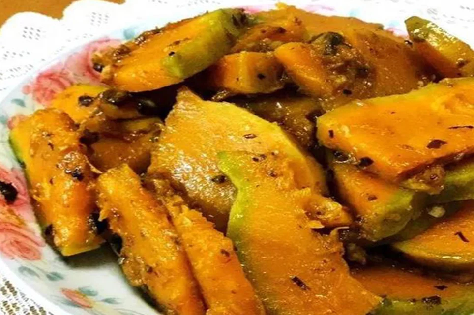 桃金娘原版菜谱实拍的白豆豉焖南瓜